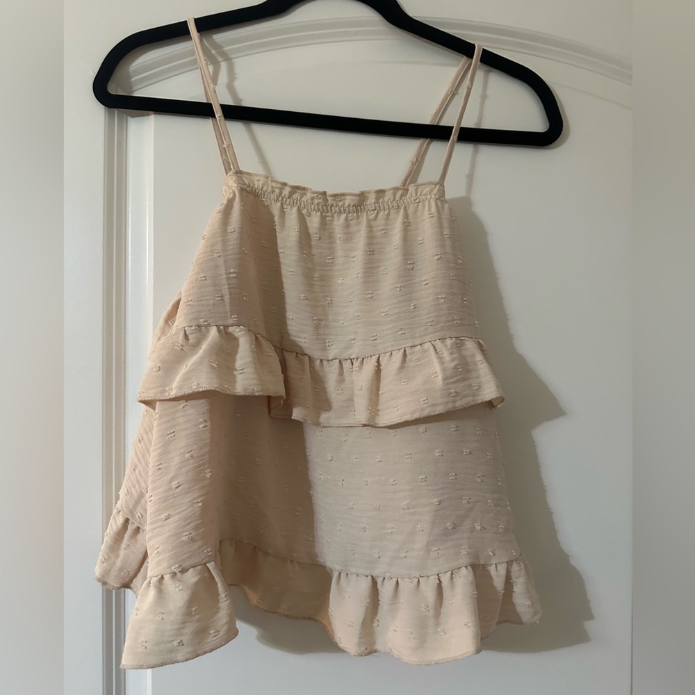 Elegant Light Yellow Ruffle Top